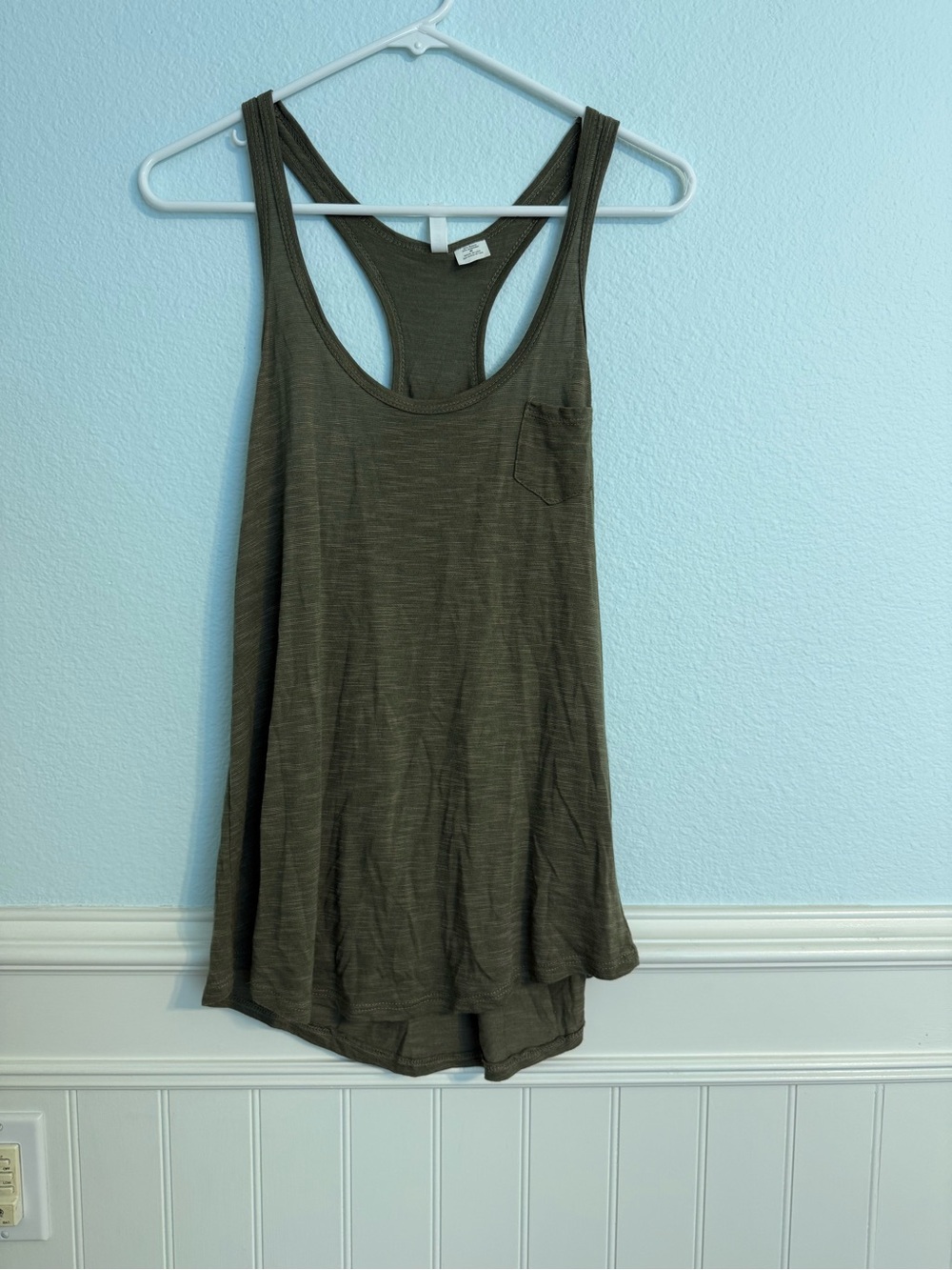 Full Tilt Olive Green Racerback Pocket Tank